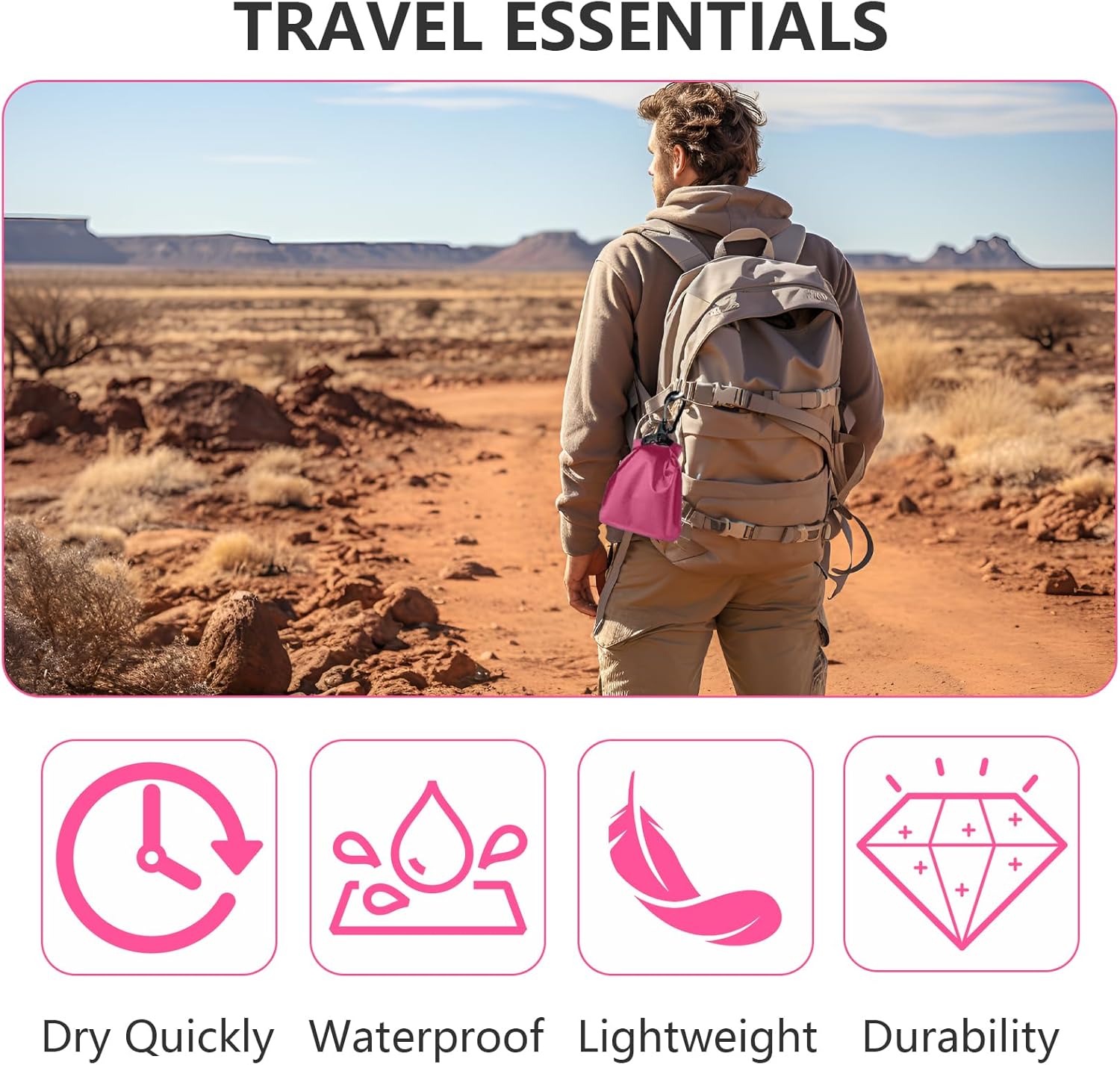 Travel Soap Bag, Waterproof Leakproof Soap Bar Case with Soaps Bubble Mesh Pouch and Carabiner, Portable Quick Dry Soaps Holder Shampoo Bar Storage Bag for Travel Camping Outdoor (Pink)