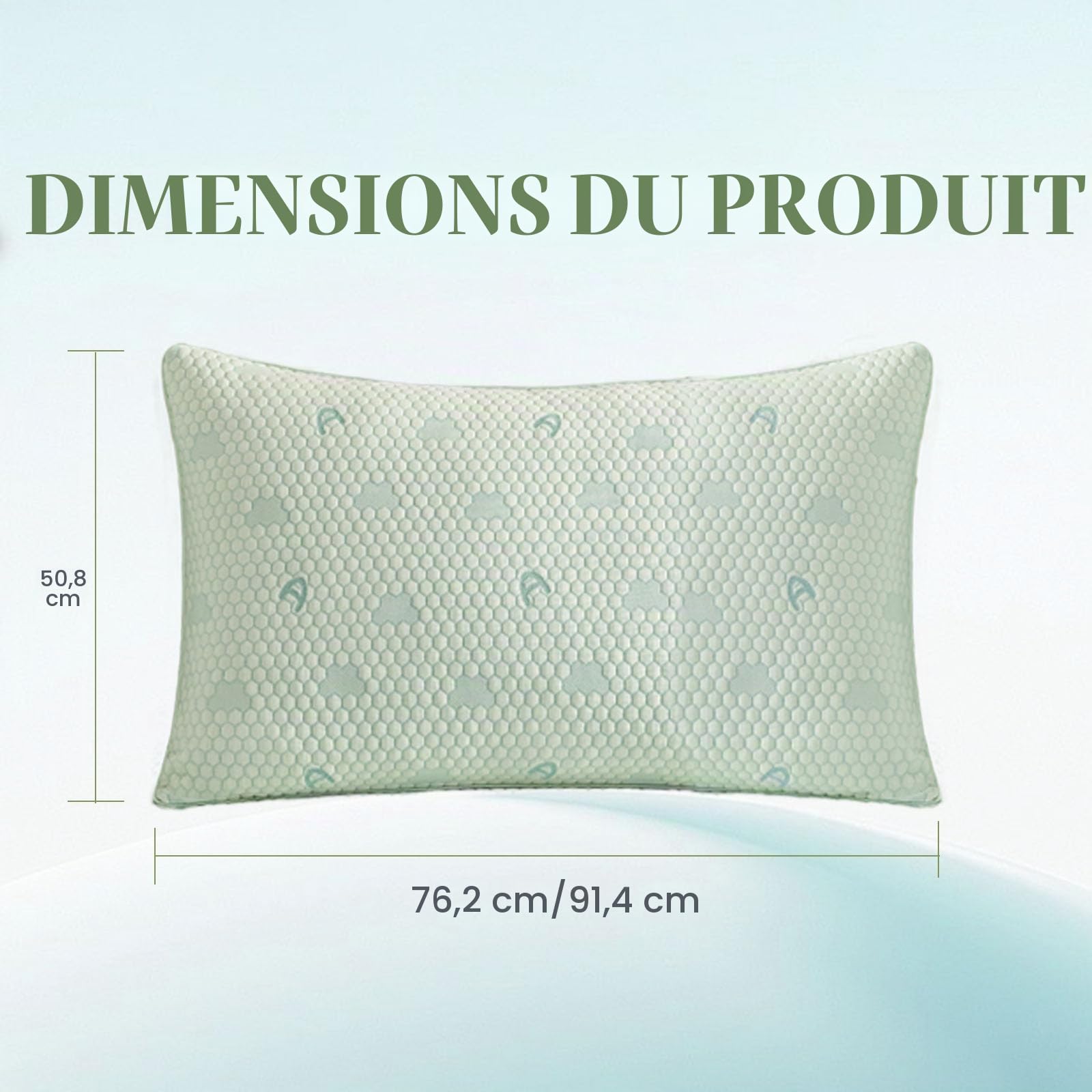 ACCURATEX Oreiller rafraîchissant mémoire de Forme Lot de 2, 40×60 cm