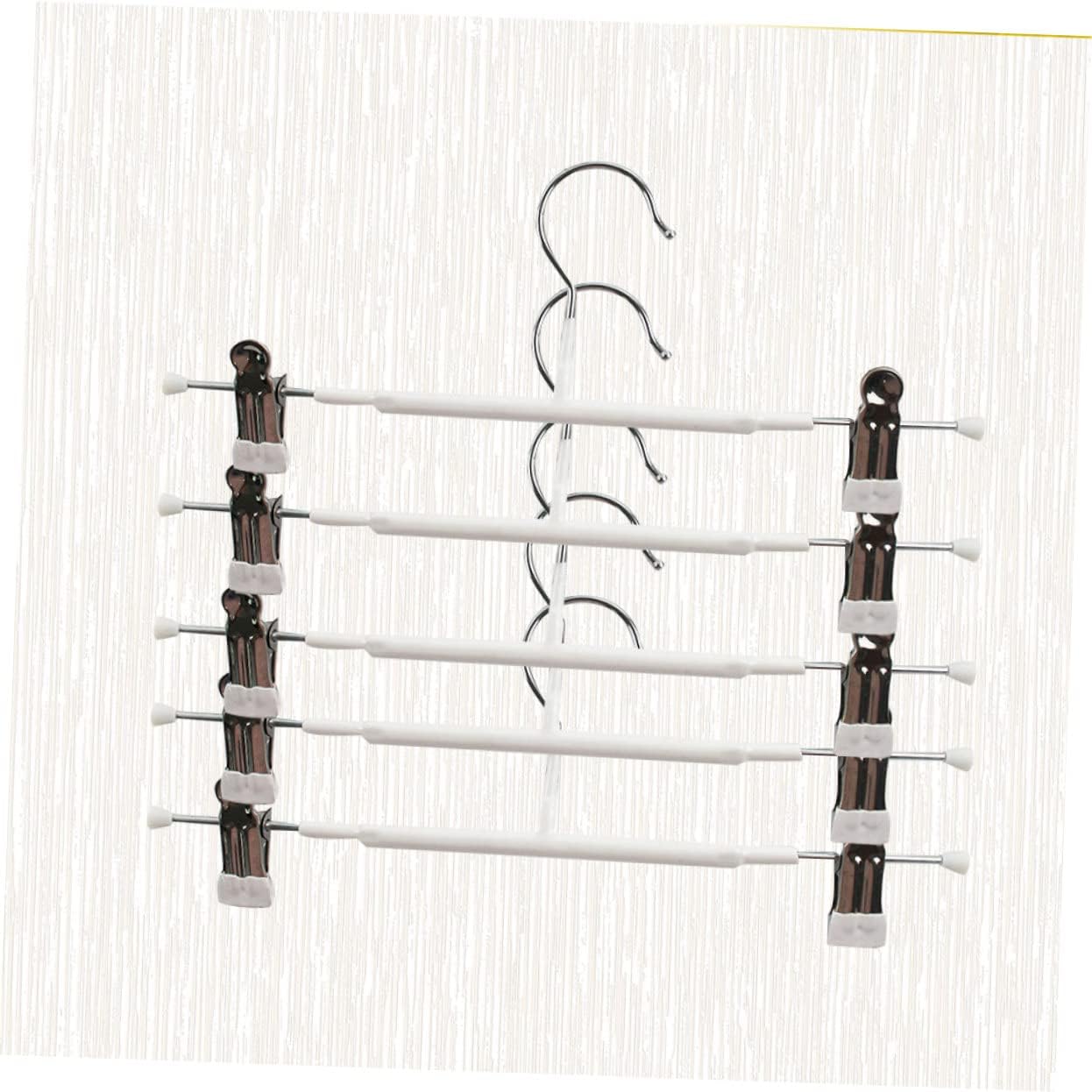 VICASKY 5Pcs Non Slip Pants and Skirt Hangers with Clips Space Saving Clothing Rack for Homes and Clothing Stores White Design for All Garments