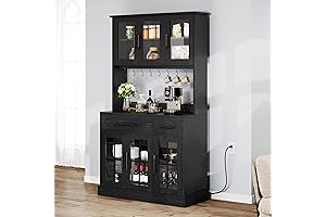 Rustic Farmhouse DWVO Wood Hutch and Microwave Stand