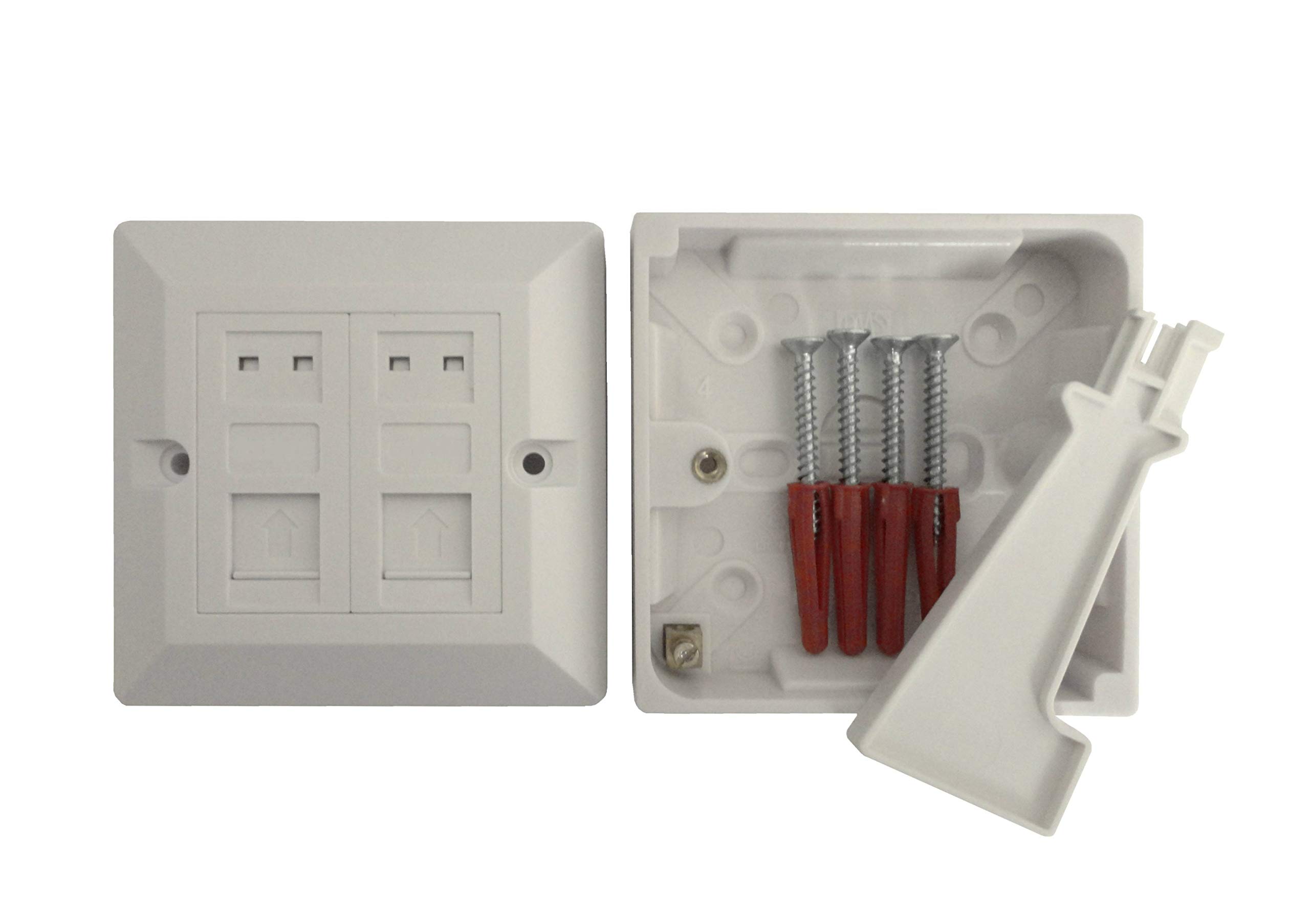 Kit Posa Presa Cat6 Doppia - Frutto 2 Porte Con Scatola Da Incasso 16mm E Attrezzo IDC