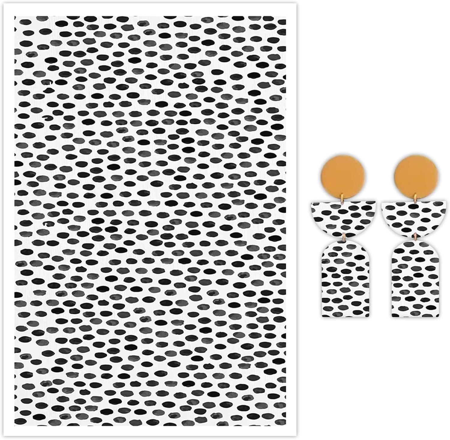 Briartw 10 Sheets Polymer Clay Transfer Paper - Dot Matrix Pattern- Per Sheet 5.82 x 3.93 inch - Water-Soluble Transfer Sheets Disposable Stickers for DIY Clay Jewelry Earrings Making