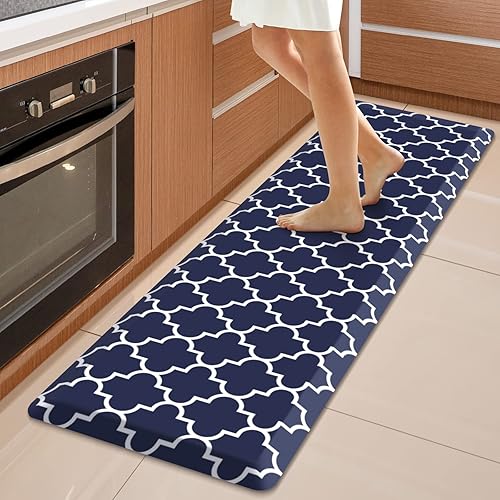 Miniatura 81 de WISELIFE Alfombra de Cocina Acolchada Antifatiga, 17.3" x 60", Alfombras de Cocina Antideslizantes Impermeables de PVC Resistente, Alfombra Rojo