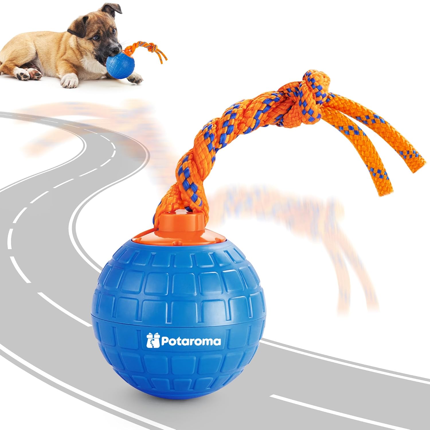Potaroma Interactive Dog Ball Toys Touch Activated Rechargeable Animal Sound Dog Toy Durable Moving Ball for Pup with