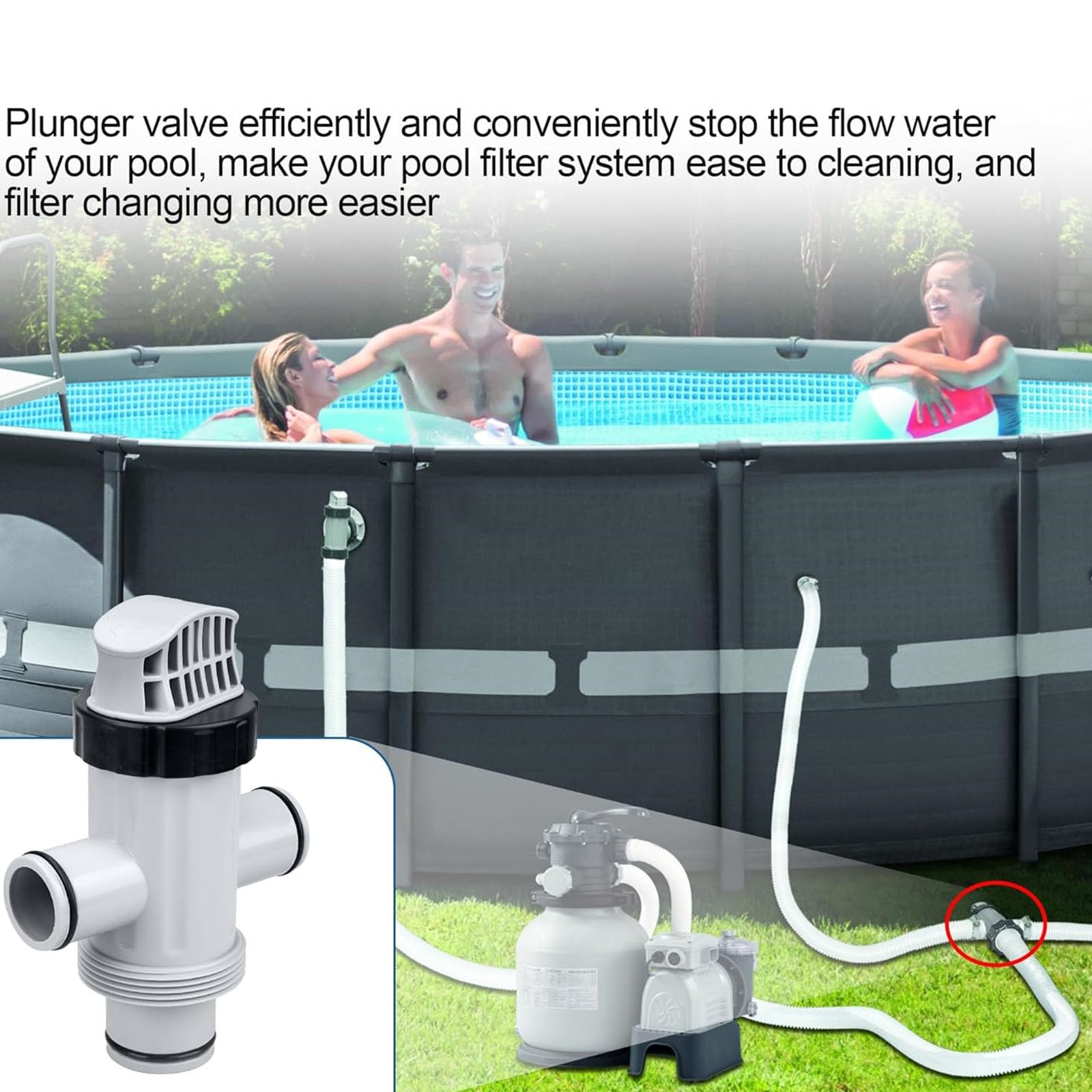 3 adaptadores de manguera de piscina para conector 26301T 26371EH 26381EH y piezas de reparación de manguera dividida, adaptador de émbolo de piscina