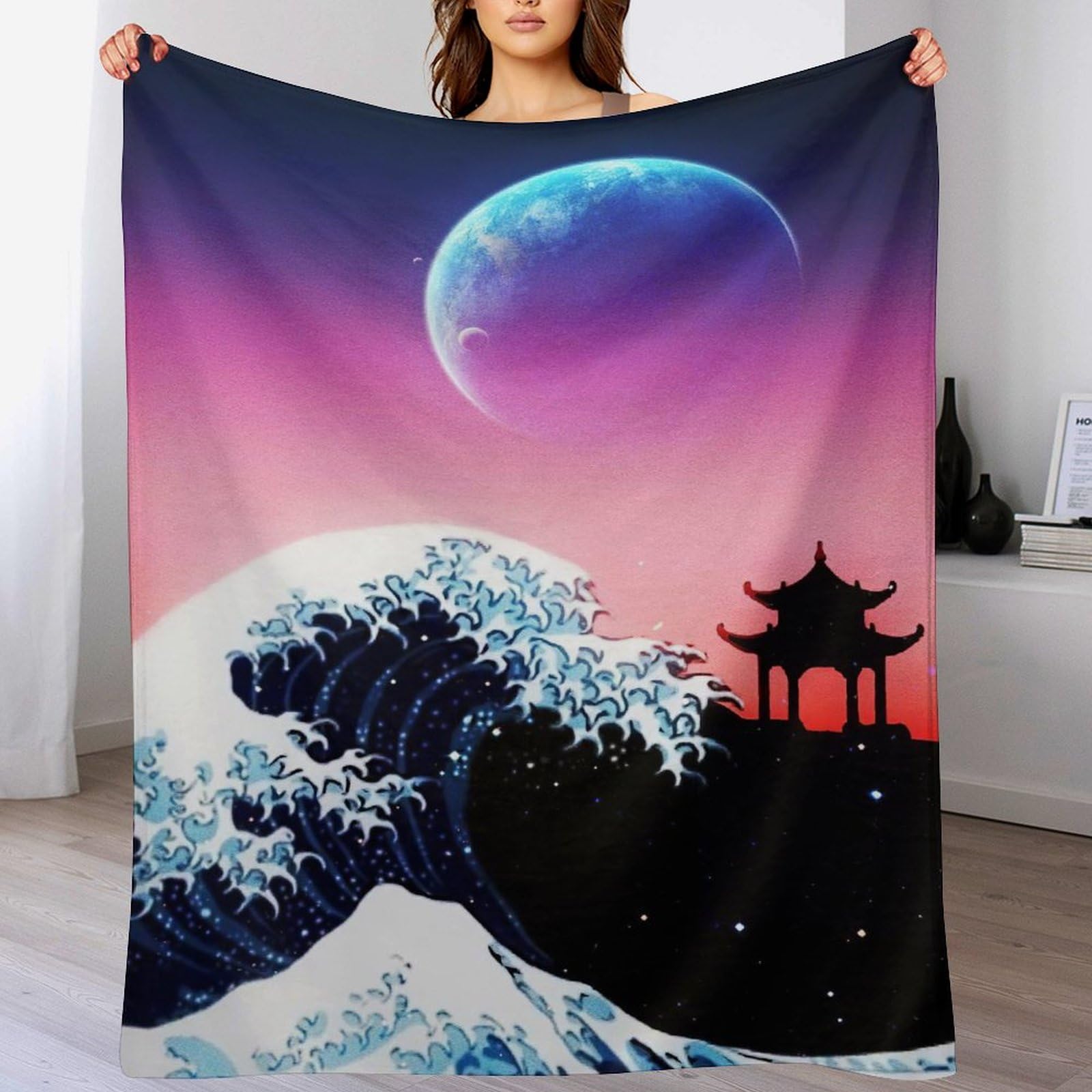 Couverture polaire flannel style japonais 100x130cm pour soulager les frissons du soir