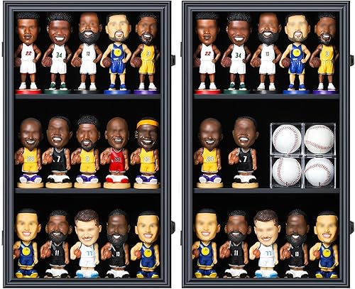 Miniatura 3 de Zmiky Bobblehead Display Case Action Figure Display Case Bobble Head Shadow Box Wall Cabinet for 15 Figurines Display with Lockable Anti Fade Uv