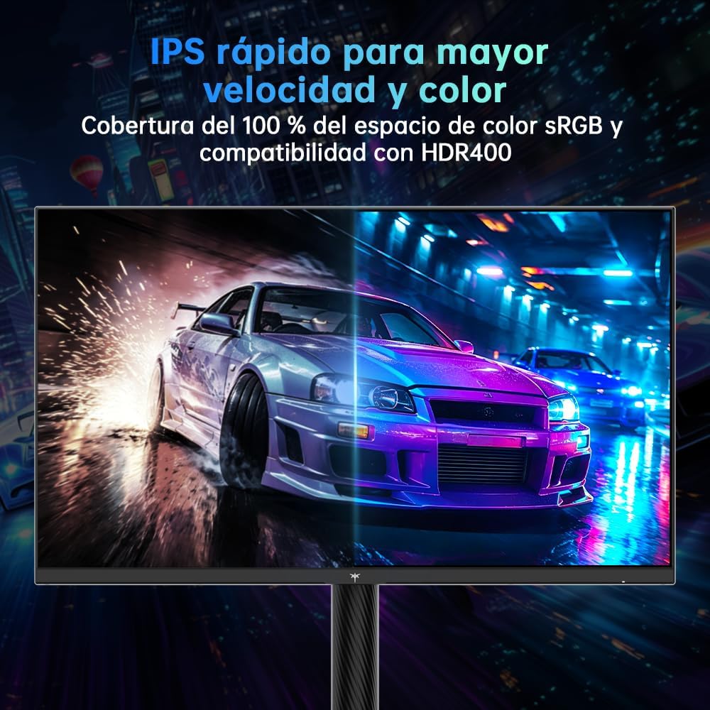 KTC H27E6S Monitor Gaming 27 Pulgadas, QHD 2560 x 1440, 240 Hz (OC 275 Hz), Fast IPS, 1 ms, HDR400, FreeSync y G-Sync, Eye Care, VESA 100 x 100, Soporte con Ajuste de Altura, HDMI 2.0, DisplayPort 1.4 4