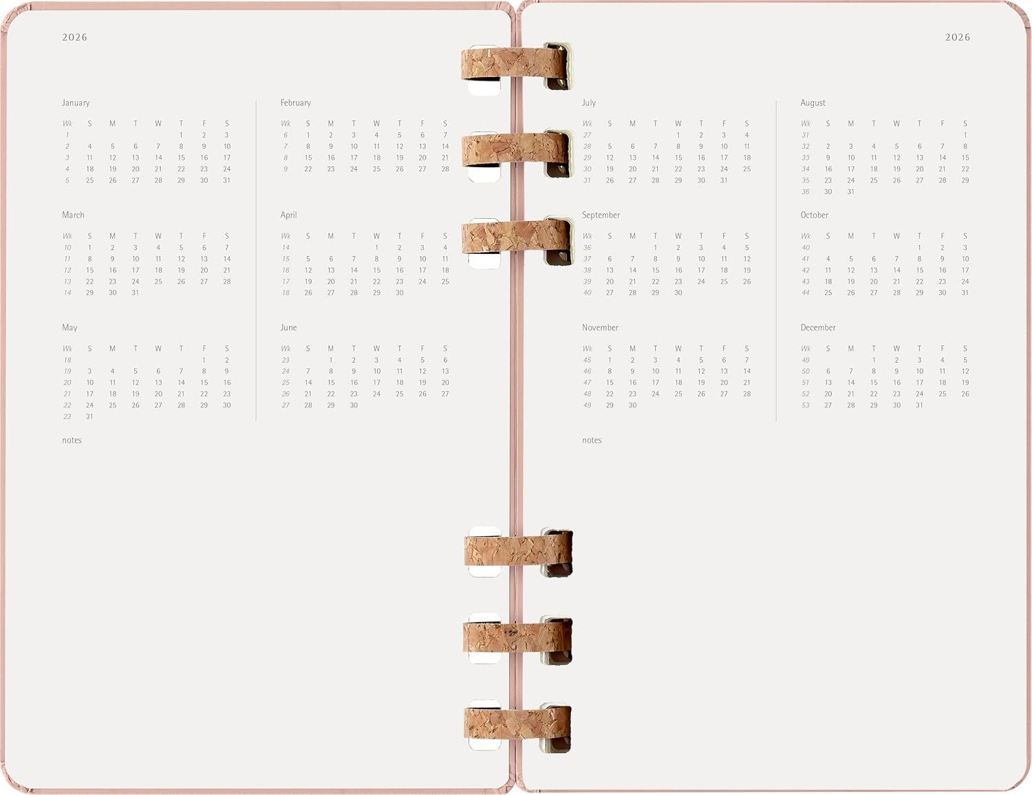 Moleskine Spiral 12 Month 2026 Solar Year Planner, Hard Cover, Large (5" x 8.25"), Almond, 200 pages