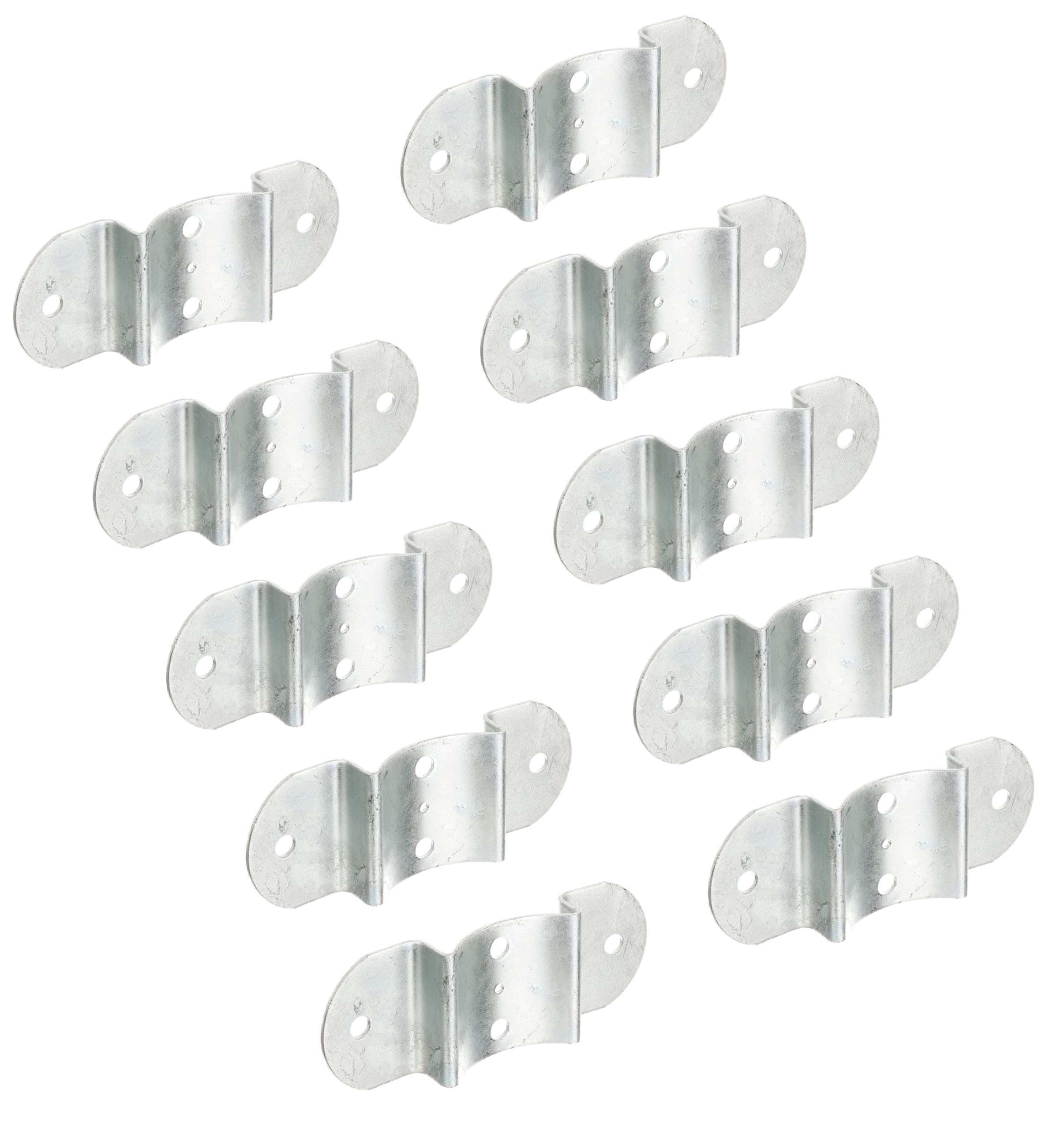 Alberts 867119 Zaun-Riegelbeschlag | feuerverzinkt | für Pfosten und Halbrund-Zaunriegel Ø100 mm | 70 x 180 mm | 10er Set