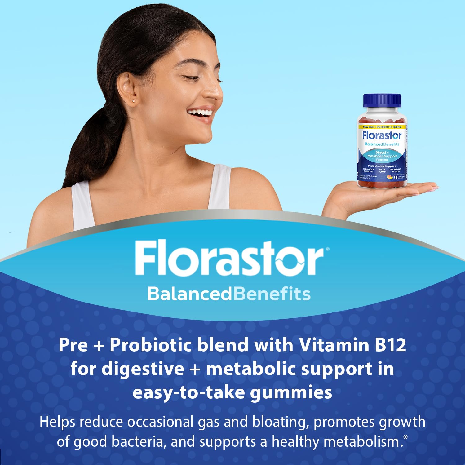 Florastor Prebiotic and Probiotic Gummies with Vitamin B12, 56 Gummies — Amazon image 3