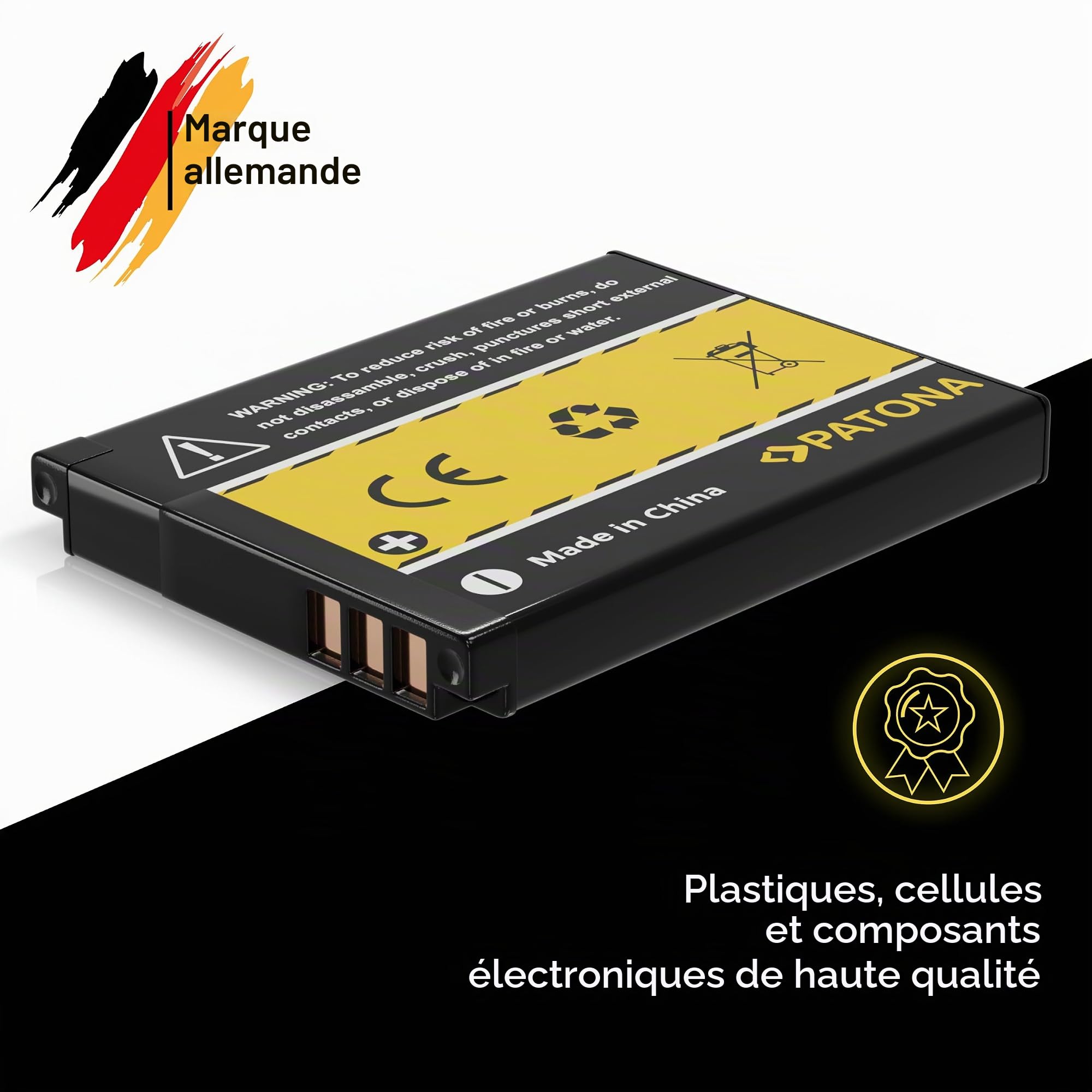 PATONA Batterie NP-BN1 630 mAh pour Sony CyberShot DSC-W510 W800 | Batterie de rechange 630 mAh, compatible Sony CyberShot W530, W560, W610, W730, W810, W830, WX50, QX10 et QX100