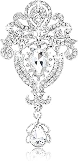 Brooches for Women Vintage Rhinestone Brooch Pin for Women Drop Flower Brooch for Business Bouquet Corsage Wedding Party Accessories Holiday Christmas Gifts
