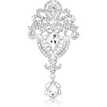 YARIEW Brooches for Women Vintage Rhinestone Brooch Pin for Women Drop Flower Brooch for Business Bouquet Corsage Wedding Party Accessories Holiday Christmas Gifts