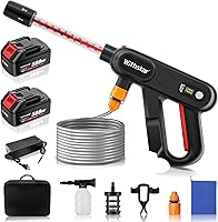 Vista 1 de Lavadoras a presión inalámbricas con 2 baterías recargables de 3AH, boquilla multifunción, lavadora a presión portátil para limpieza