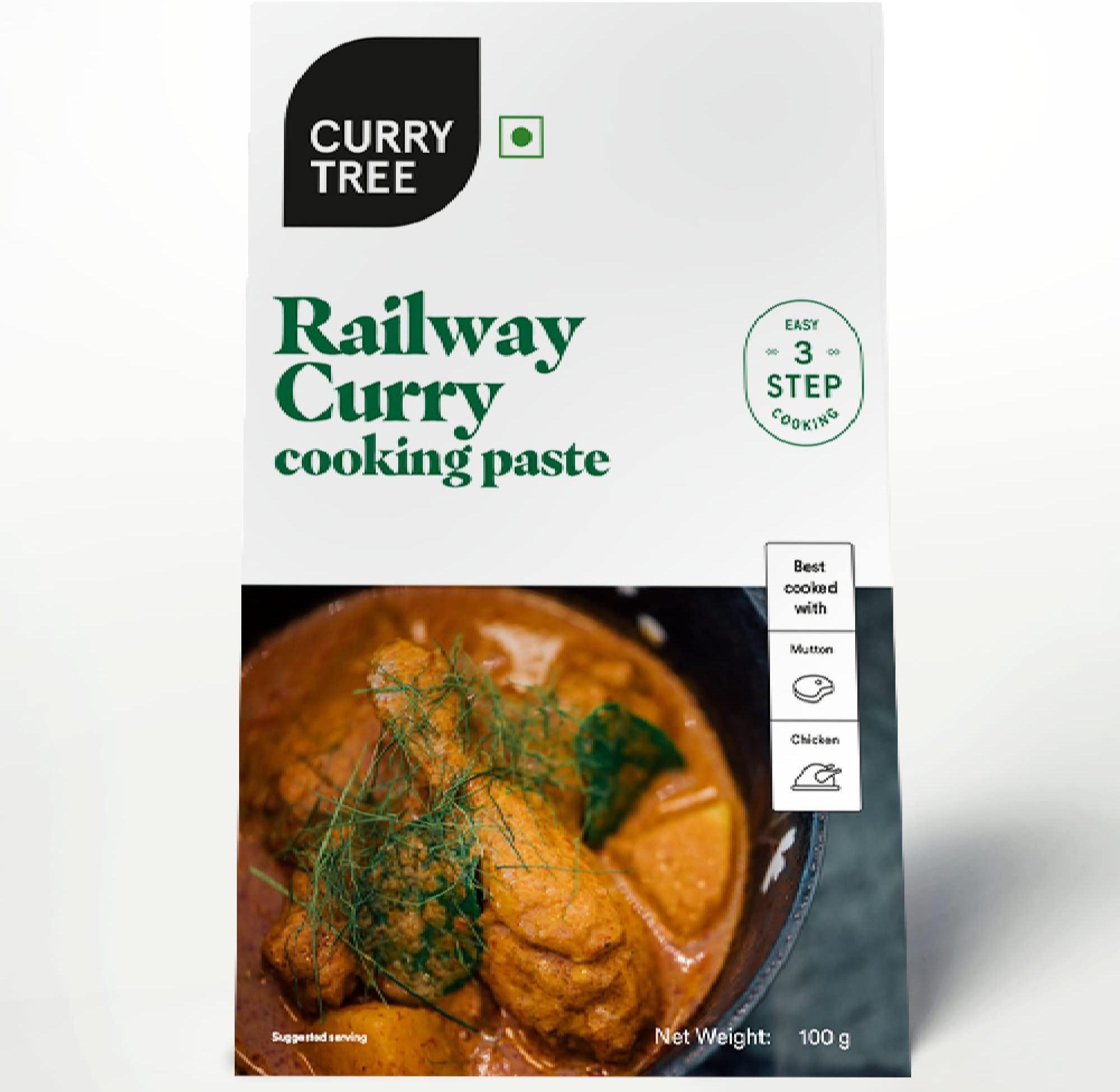 Railway Curry paste Curry Tree | Cooking Paste | 3-Step cooking process | No preservatives | No added colours | 100% vegetarian pastes