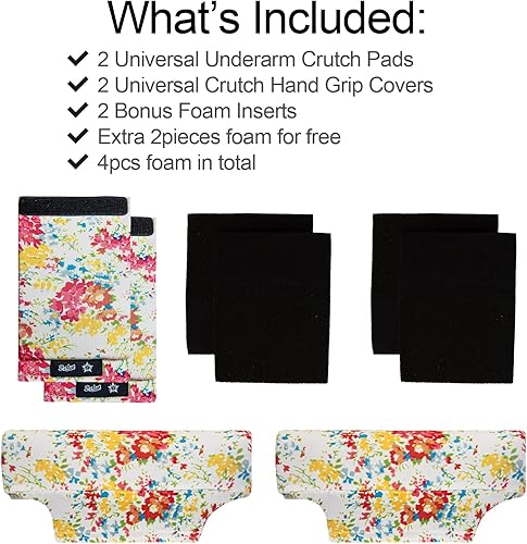 Miniatura 129 de Fundas de almohadilla para muletas para axilas y agarre de mano con mango universal para antebrazo, juegos de cojines acolchados accesorios