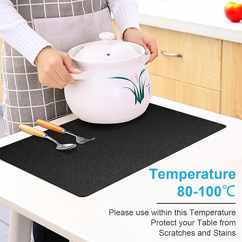 Miniatura 3 de Juego de 6 manteles individuales de dos caras con posavasos, impermeables, resistentes al calor, se limpian con un paño, antideslizantes, adecuados