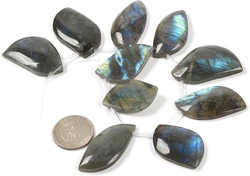 Miniatura 10 de Justinstones Piedra preciosa natural de labradorita curativa de bolsillo de corazón hinchado para envolver (paquete de 5) varios tamaños