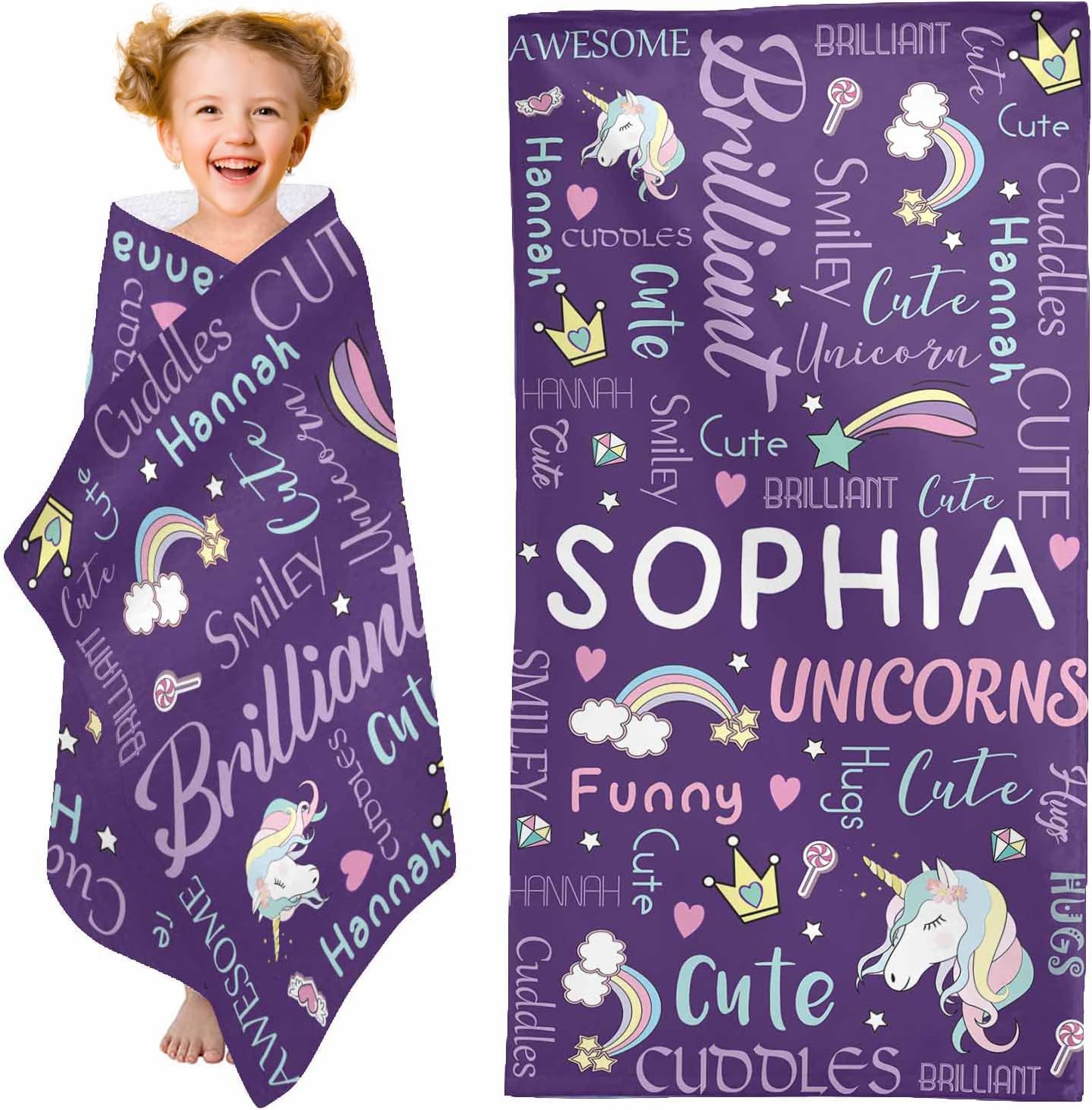 YESCUSTOM Personalized Bath Towels with Name, Custom