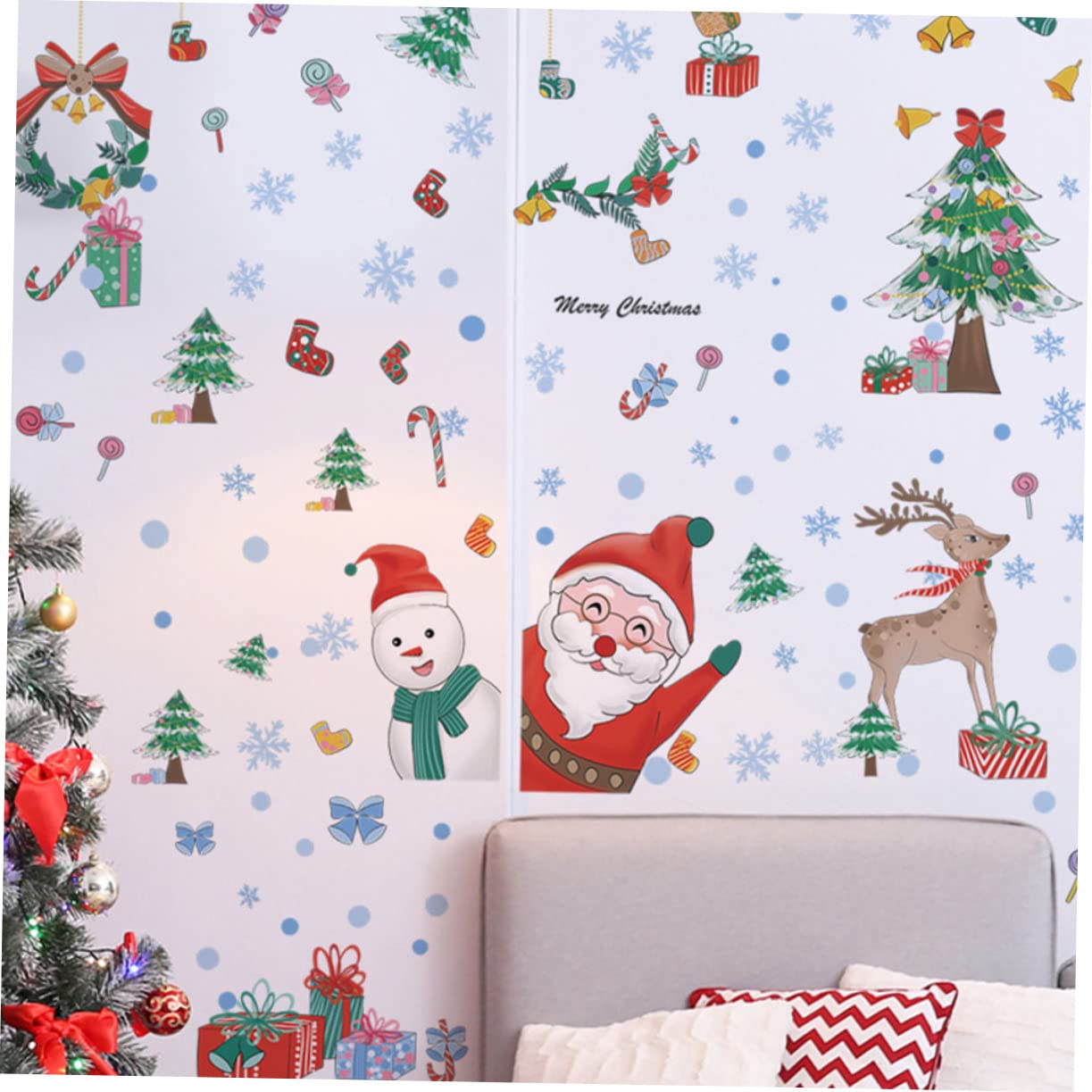 Alipis 30 Fogli Vetrofanie natalizie ornamento da appendere di Natale vetrofanie con fiocchi di neve decorazioni natalizie da parete addobbi natalizi da parete Ornamenti natalizi pvc