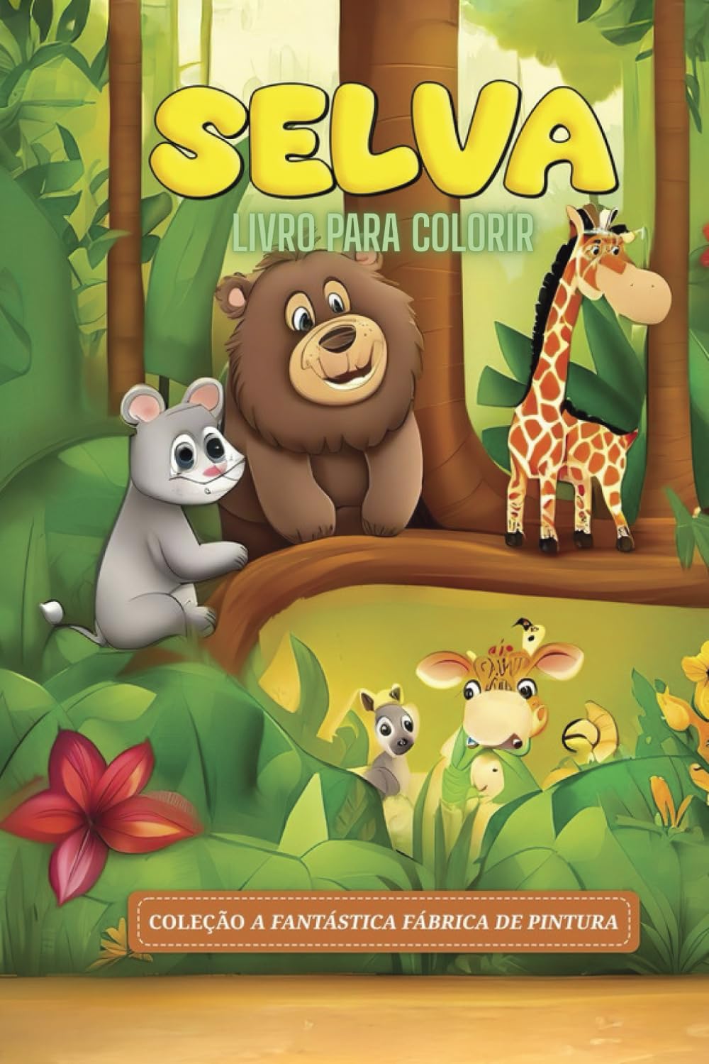 Livro para colorir infantil com desenhos da Selva: Deixe a imaginação fluir