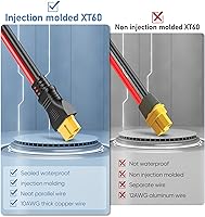 Vista 2 de Conector solar a cable XT60 (10AWG 9 pies) - Cable de carga para panel generador Ecoflat, cable de extensión adaptador de moldeo por inyección