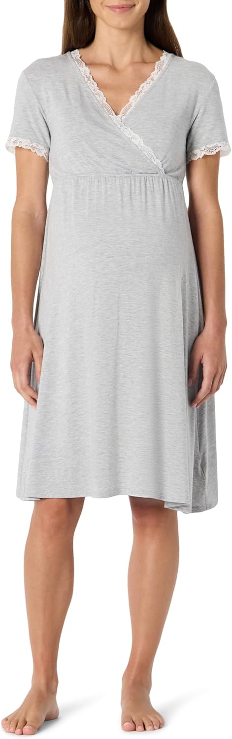 Amazon Essentials Women's Soft Modal Nursing Maternity Sleepwear Nightgown