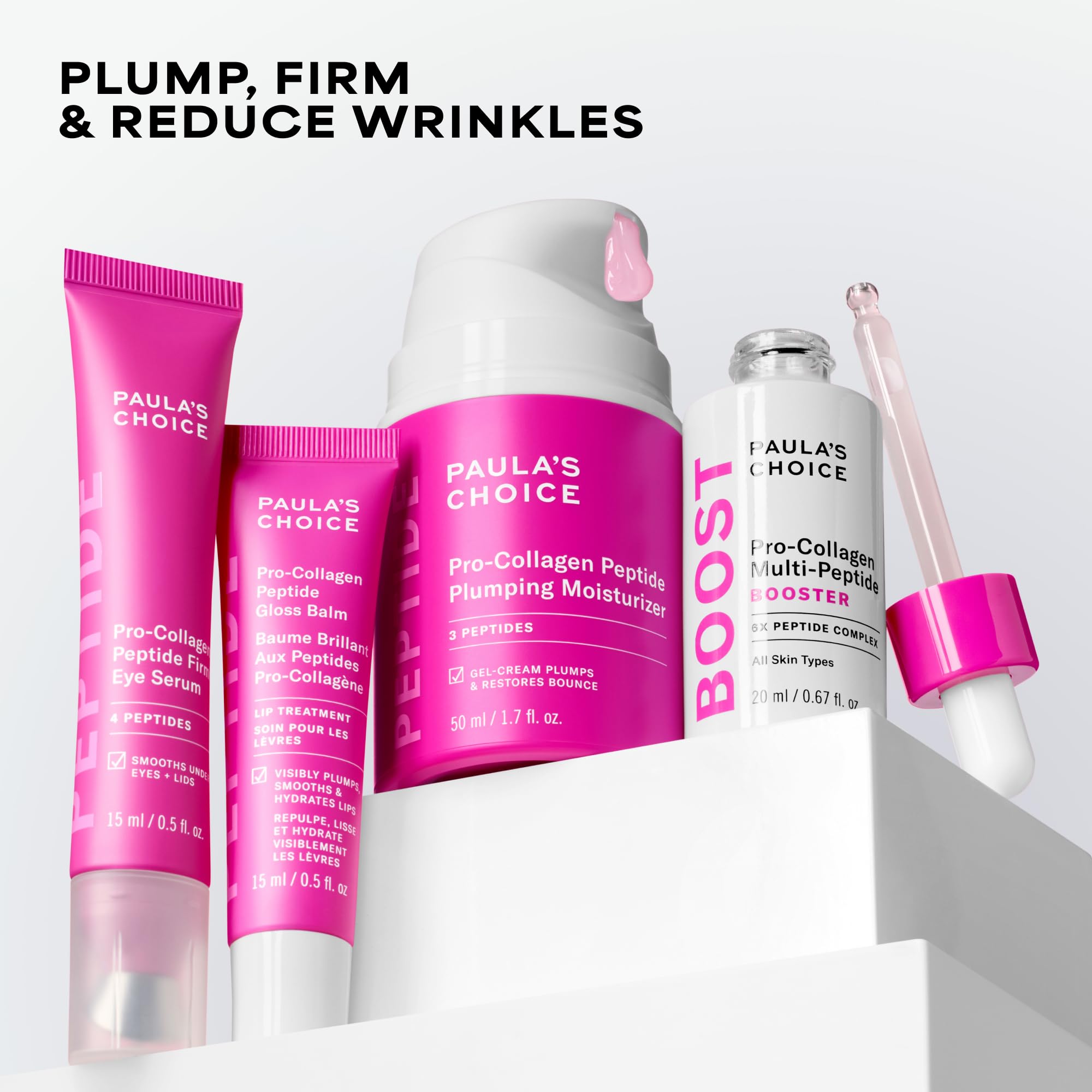 Paula's Choice Pro-Collagen Peptide Straffendes Augenserum, 15 ml | Anti-Aging Peptide Augenserum - Reduziert Schwellungen & Spendet Feuchtigkeit - Leichte Gel-Serum - Metallapplikator