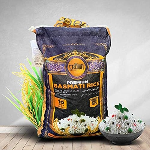 Miniatura 4 de Arroz Basmati blanco Crown™ de alta calidad - Arroz Basmati blanco de 2 años de edad - Arroz Basmati blanco de grano extra largo 100% auténtico