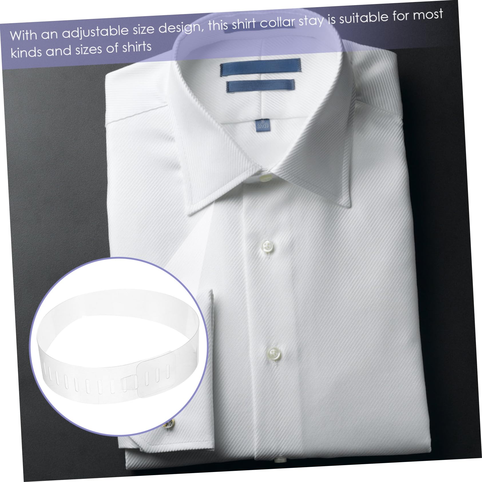 VANZACK 100 piezas Soporte para Cuello de Camisa de Hombre Soportes de PVC Transparentes Ajustables para Collar Refuerzos para Camisas de Vestir Mantiene Forma y Previene Deformación