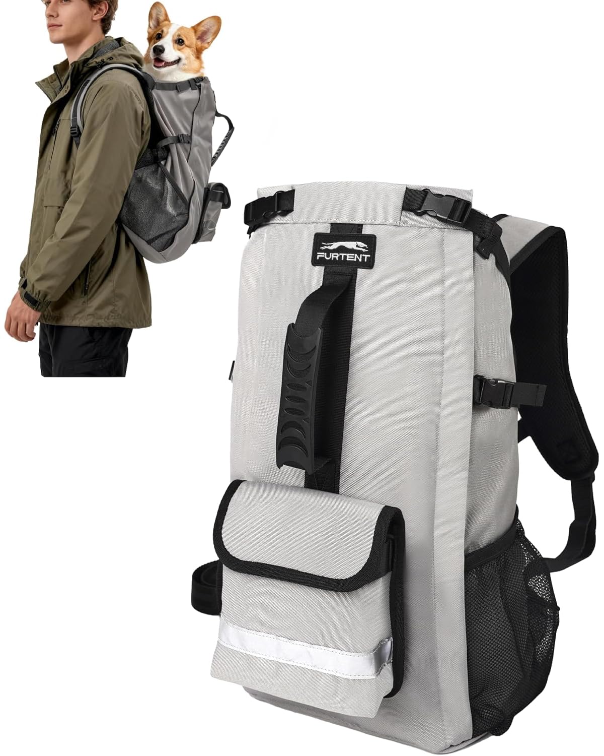 Dog Backpack Carrier for Small and Medium Dogs 4-Layer Safety Design (M)