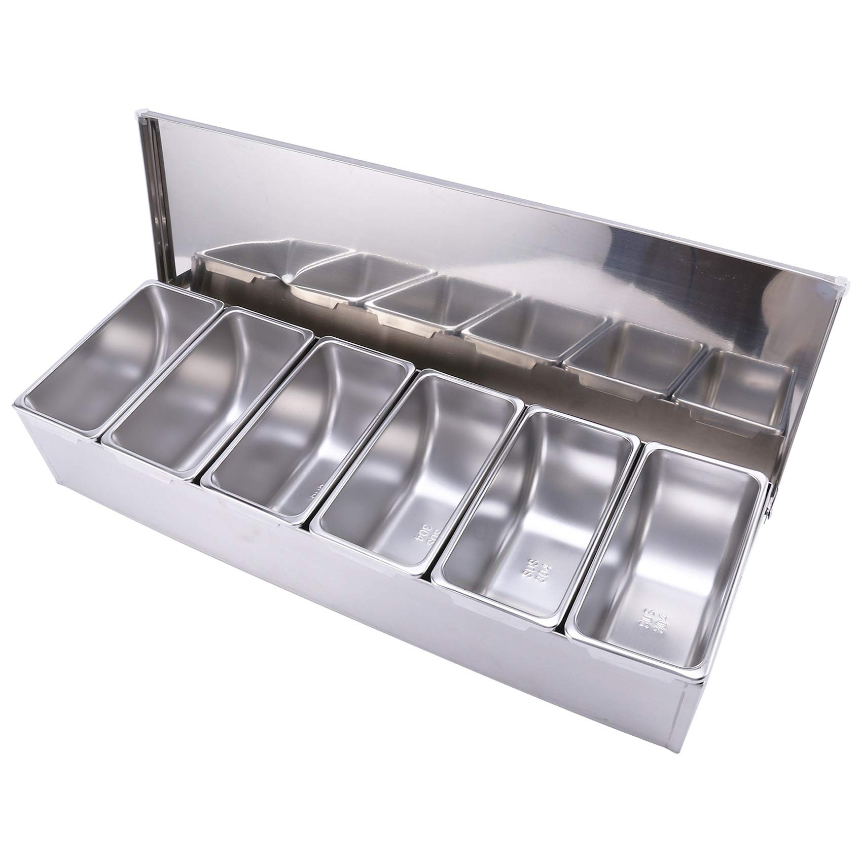 Contenitore per Condimento nel Acciaio Inossidabile Contenitore per Condimento per Chef da Ristorante con Coperchio Contenitore per Condimento Domestico
