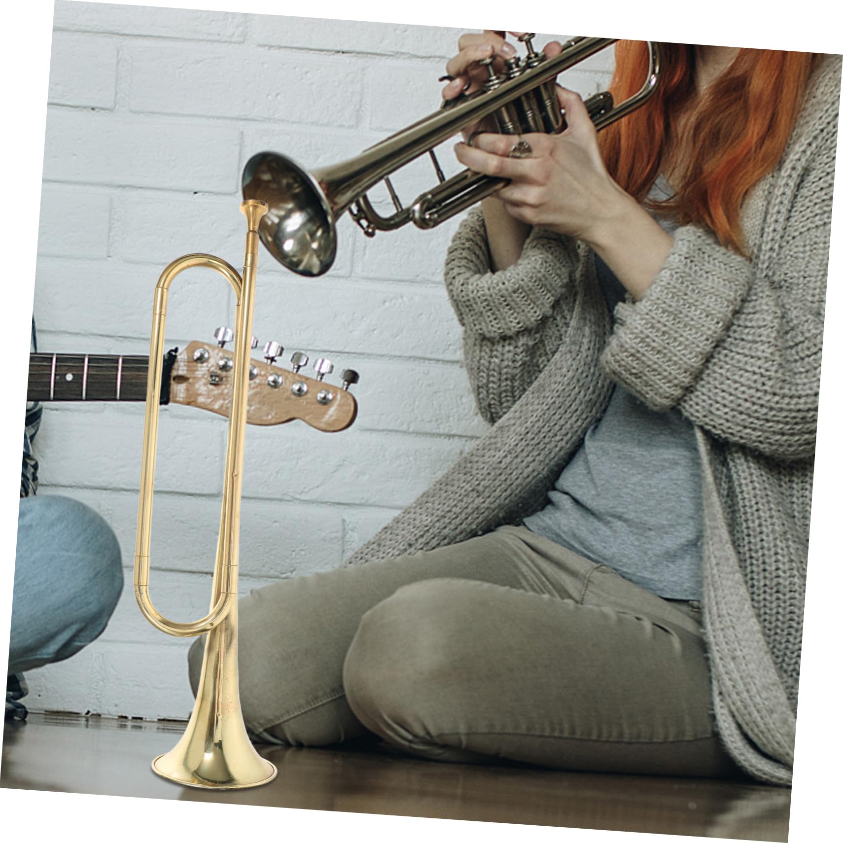 STOBAZA Tromba per Bambini in Metallo Oro Bocchino Casuale, Strumento Musicale Creativo e Conveniente per Principianti a Feste e Scuola Stili multipli
