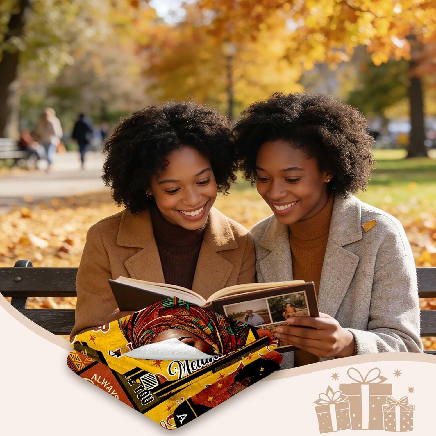 African American Sister Gifts for Women, Birthday Gift for Sister, Afro Sistar Gift Blanket 60"X50", Encouragement Inspirational Gift for Sisters - Image 2