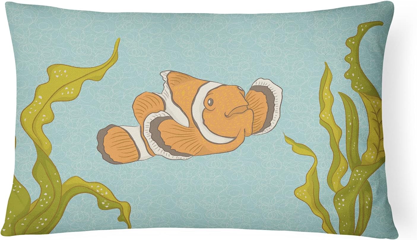 Caroline's Treasures BB8532PW1216 Flamingo Welcome Canvas Fabric Decorative Pillow Machine Washable, Indoor Outdoor Decorative Pillow for Couch, Bed or Patio, 12HX16W