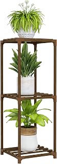 Bamworld Single Plant Stand Indoor 3 Tier Plant Shelf Outdoor | Corner Plant Holder for Multiple Plants Flower Stands for Living Room Balcony Garden Patio Lawn Window