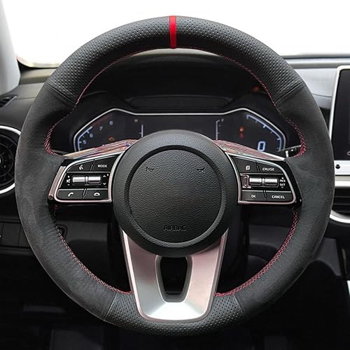 Miniatura 2 de GYZDOG Funda para volante de automóvil personalizada de piel de gamuza para Kia K5 Optima 2019 Ceed Ceed 2019 Forte Cerato AU 2018 Accesorios de