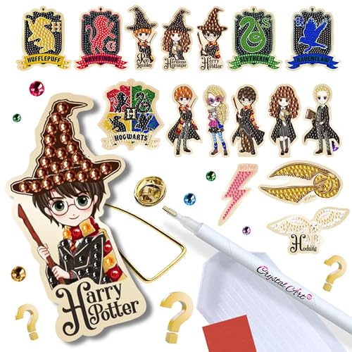 Image of Harry Potter Crystal Art Pin Badge Blind Bag, Badge, Metal, Harry Potter Gift Idea, Collectible For Kids & Adults, Diamond Painting