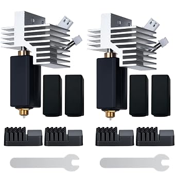 2PCS Centauri Carbon Ceramic Hotend Replacement,High Temperature Extruder Print Head with 0.4mm Brass-Hardened Steel Nozzle & Silicone Cover & Nozzle Wiper for ELEGOO 3D Printers