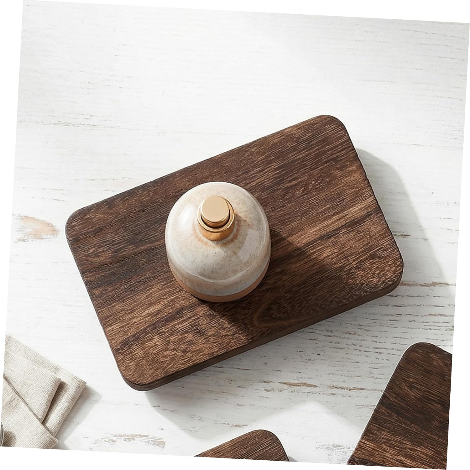 3pcs Wood Risers for Display Decorative Candles and Cupcakes, Stackable Brown Wooden Stand with Rectangular Shape, Space-saving and Sturdy Design for Bathroom Spaces and Kitchen