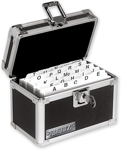 Miniatura 3 de Vaultz VZ01169 - Archivo de ficha de índice con tapa abatible con capacidad para 350 tarjetas de 3 x 5, color negro