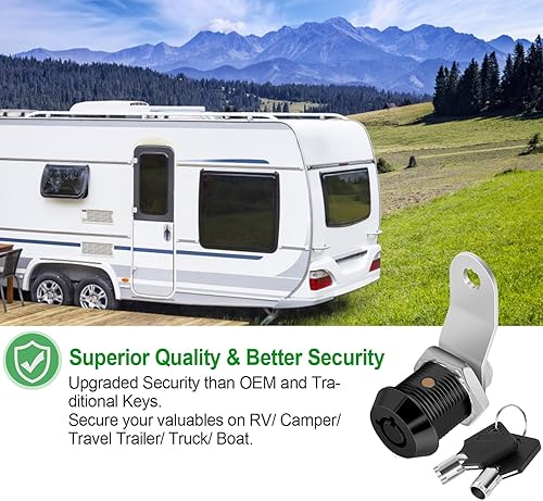 Miniatura 6 de Paquete de 2 cerraduras de caja de herramientas con llaves, cerradura de almacenamiento de RV de 58 pulgadas con llave similar, cerraduras de leva