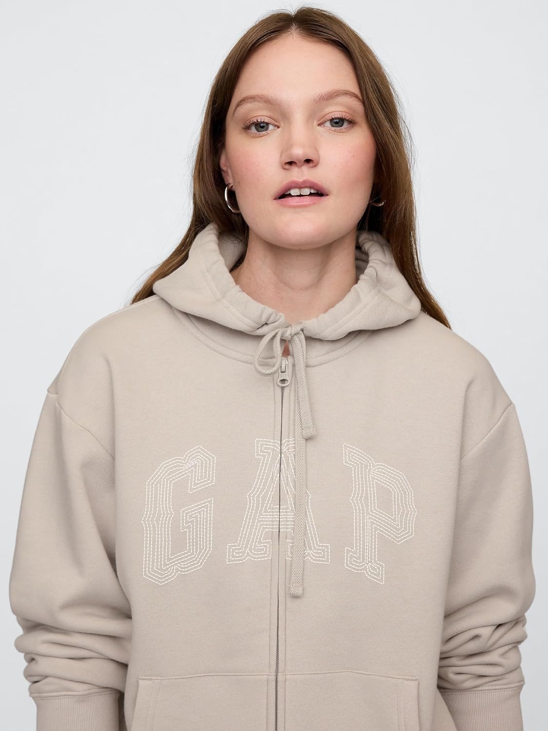 GAP womens Logo Hoodie Hooded Full Zip Sweatshirt - Image 4