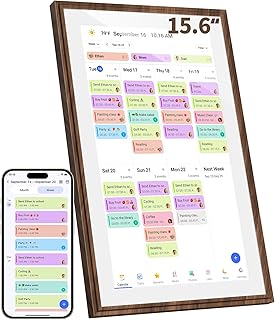 Sponsored Ad - 15.6 Inch Digital Calendar Chore Chart with Touchscreen - Full HD Interactive Display, Wall & Desk Mountabl...