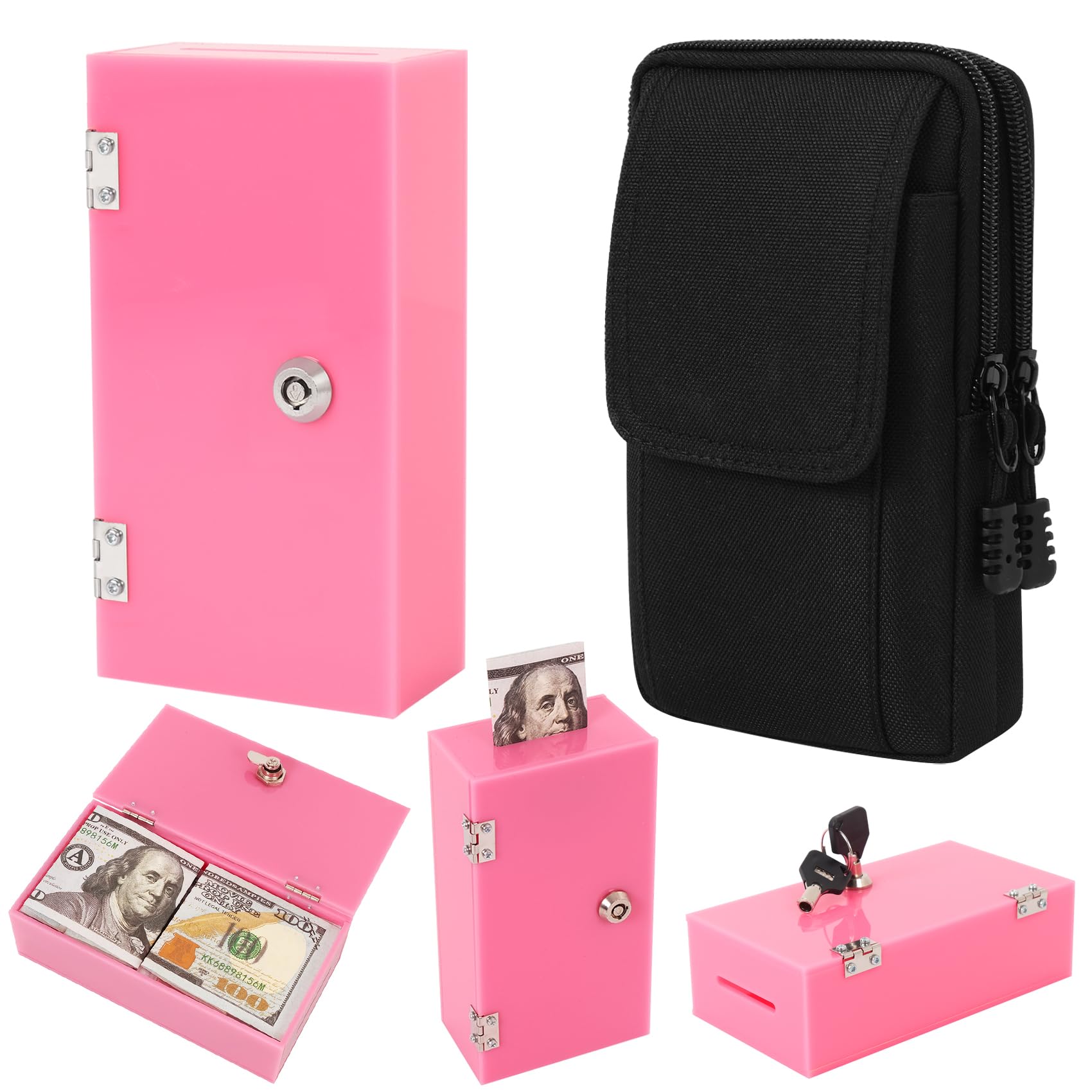 Amazon.com: Extra Large Pink Acrylic Box Winners Bank with 2 Keys