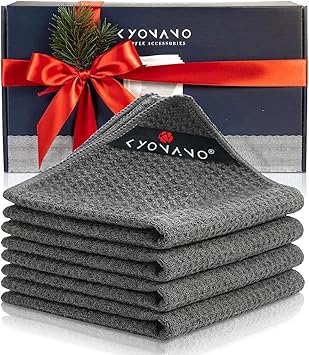 KYONANO Barista Micro Cleaning Towels 4 Pack - Perfect Coffee & Espresso Machine Cleaning - Steam Wand Towels (12''x12'')