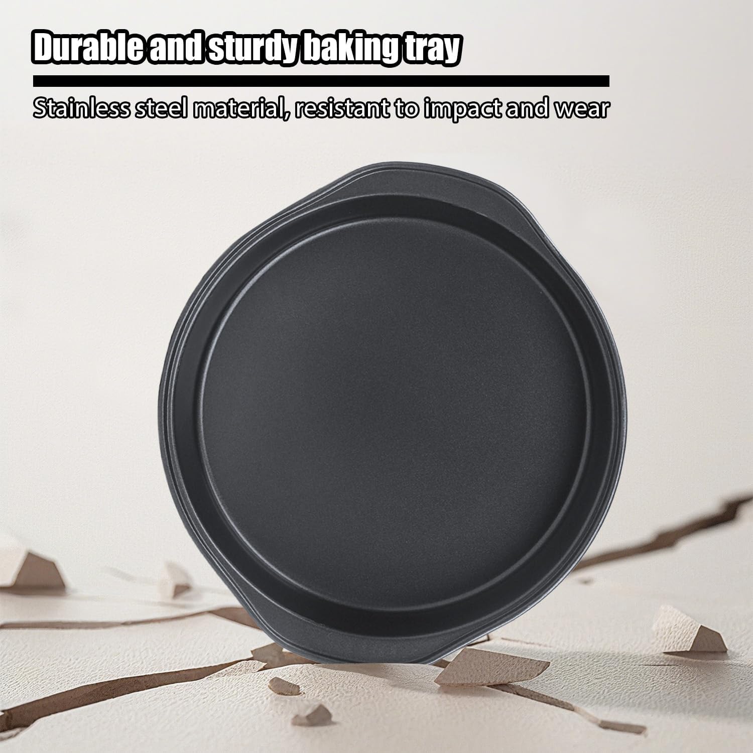 Round Cake Pans, 2 Pack 8 Inch Circle Cake Pan With Wide Handle Stainless Steel Baking Pan For Birthday Wedding Christmas, Steaming Serving