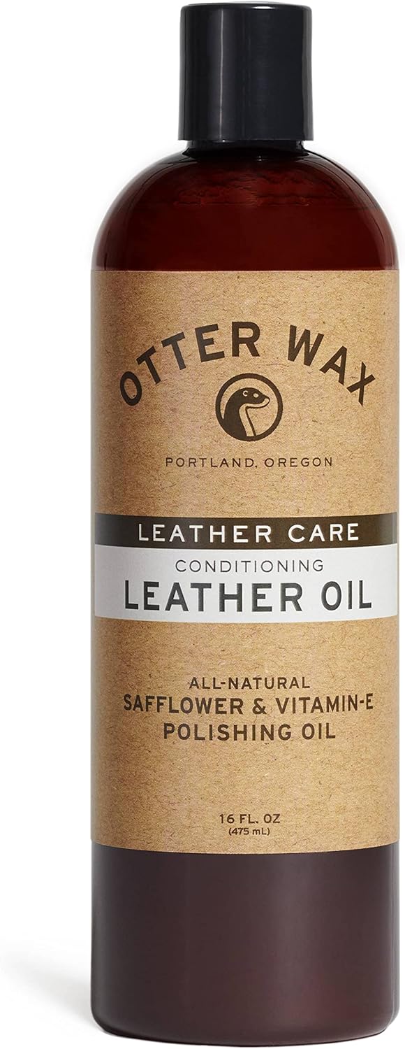 Otter Wax Conditioning Leather Oil - 16oz - All-Natural Polishing Treatment For Furniture, Boots, Car Seats, Jackets, Shoes & Bags