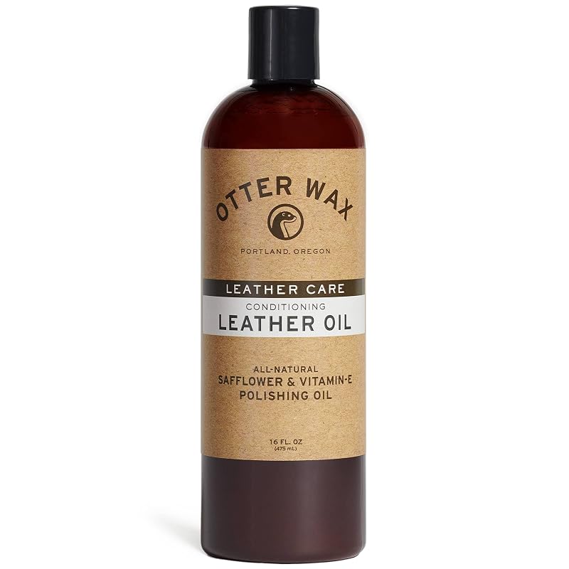 Óleo limpador e condicionador para couro Otter Wax para botas, bancos automotivos, móveis, jaquetas, sapatos e bolsas, 480 mL